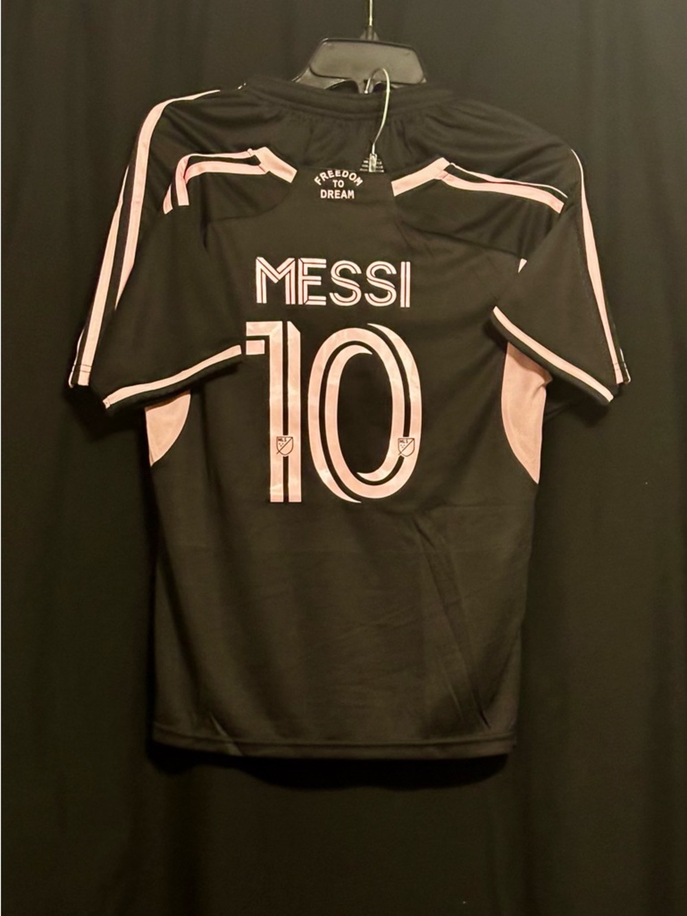 Kids Black and Pink Messi #10 Soccer Jersey - Unbranded